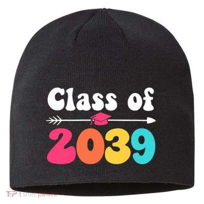 Groovy Class Of 2039 Graduation Senior 2039 Sustainable Beanie