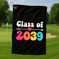 Groovy Class Of 2039 Graduation Senior 2039 Golf Towel
