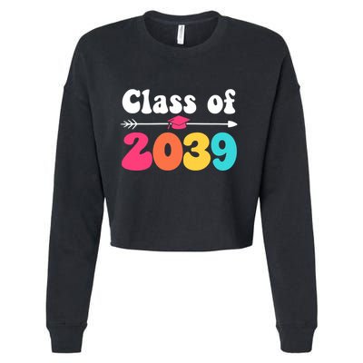 Groovy Class Of 2039 Graduation Senior 2039 Cropped Pullover Crew