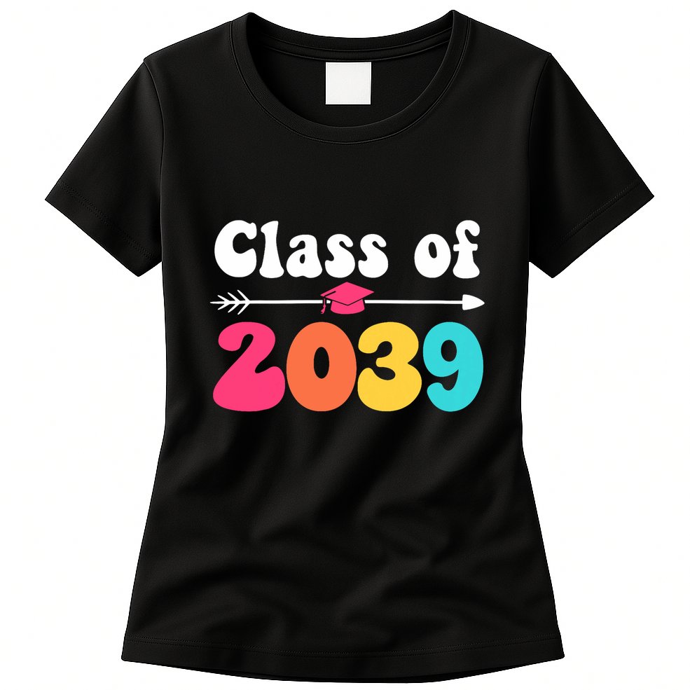Groovy Class Of 2039 Graduation Senior 2039 Womens T-Shirt