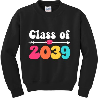 Groovy Class Of 2039 Graduation Senior 2039 Kids Sweatshirt