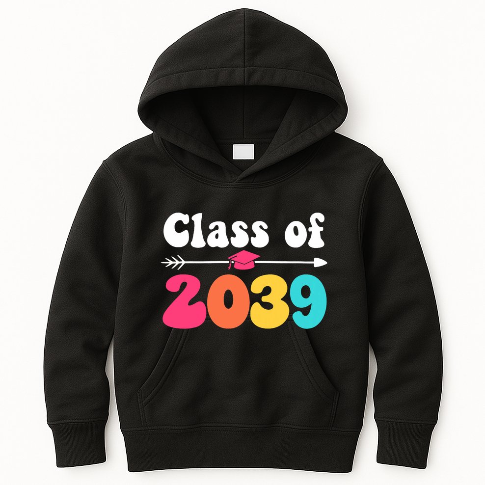 Groovy Class Of 2039 Graduation Senior 2039 Kids Hoodie