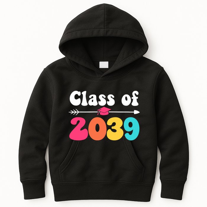 Groovy Class Of 2039 Graduation Senior 2039 Kids Hoodie