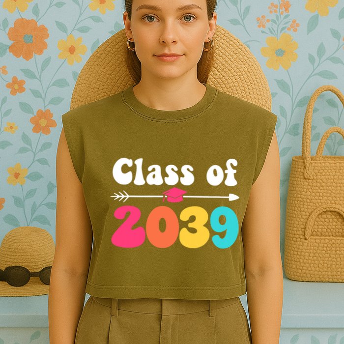 Groovy Class Of 2039 Graduation Senior 2039 Garment-Dyed Women's Muscle Tee
