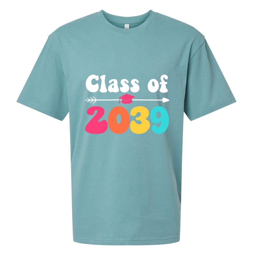 Groovy Class Of 2039 Graduation Senior 2039 Sueded Cloud Jersey T-Shirt