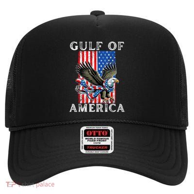 Gulf Coast Of The United States 2025 Us American Flag High Crown Mesh Back Trucker Hat