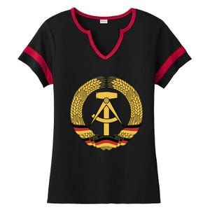 Gdr Coat Of Arms Ger Democratic Republic Flag East Cute Gift Ladies Halftime Notch Neck Tee