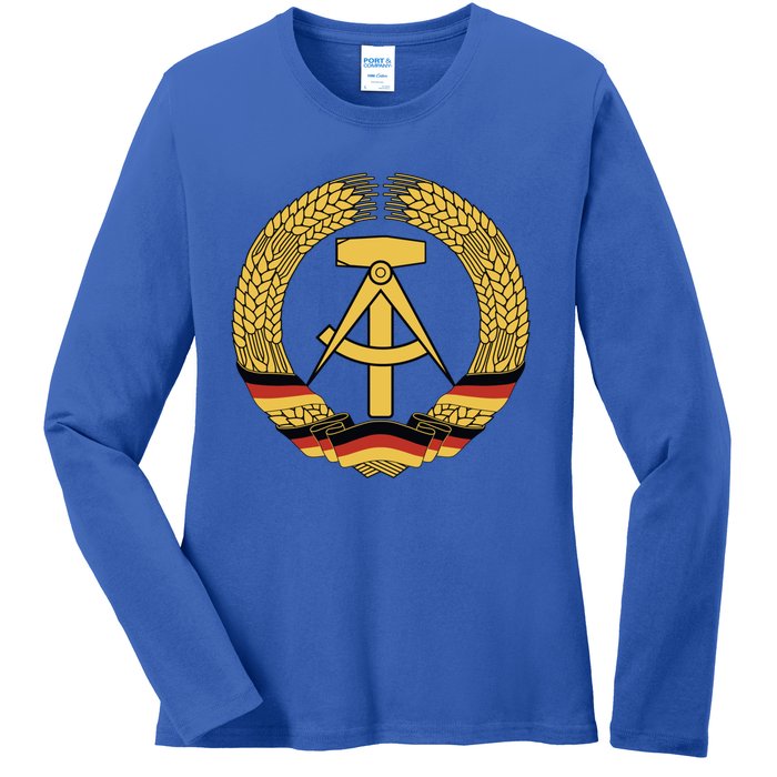 Gdr Coat Of Arms Ger Democratic Republic Flag East Cute Gift Ladies Long Sleeve Shirt