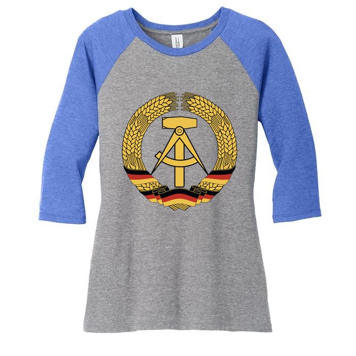 Gdr Coat Of Arms Ger Democratic Republic Flag East Cute Gift Women's Tri-Blend 3/4-Sleeve Raglan Shirt