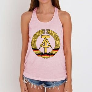 Gdr Coat Of Arms Ger Democratic Republic Flag East Cute Gift Women's Knotted Racerback Tank