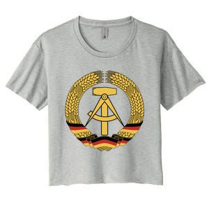 Gdr Coat Of Arms Ger Democratic Republic Flag East Cute Gift Women's Crop Top Tee