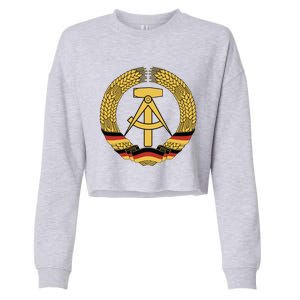 Gdr Coat Of Arms Ger Democratic Republic Flag East Cute Gift Cropped Pullover Crew