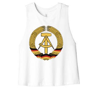 Gdr Coat Of Arms Ger Democratic Republic Flag East Cute Gift Women's Racerback Cropped Tank