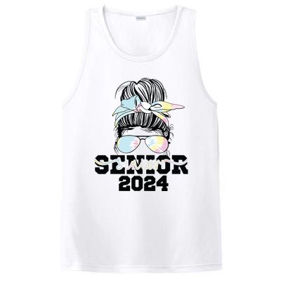 Girl Class Of 2024 Messy Bun Seniors 24 School PosiCharge Competitor Tank