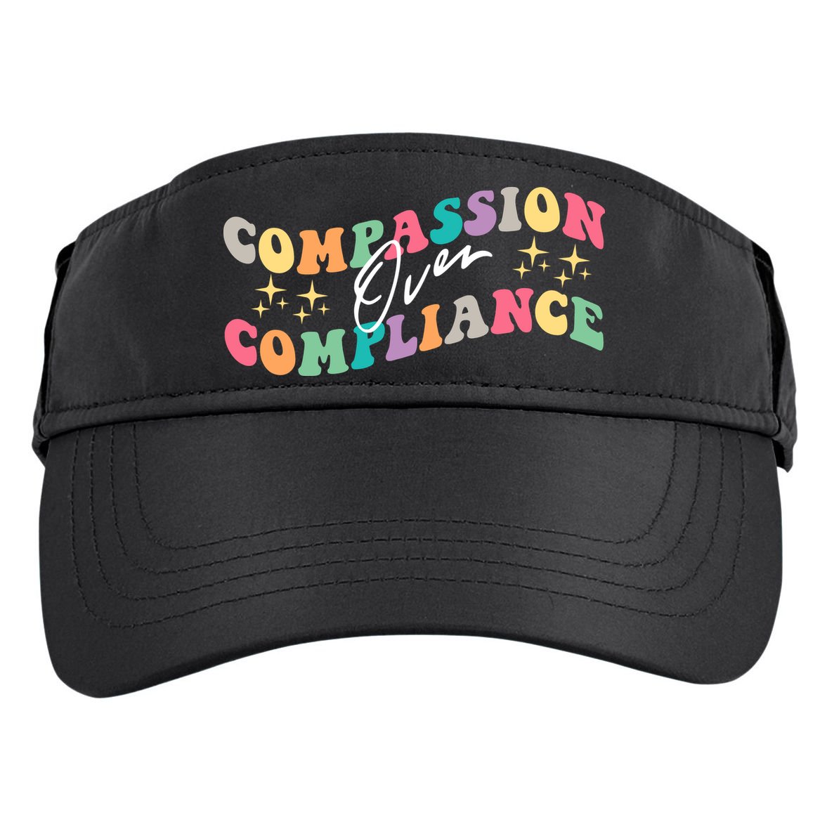 Groovy Compassion Over Compliance ABA Therapy BCBA Therapist Adult Drive Performance Visor
