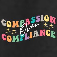 Groovy Compassion Over Compliance ABA Therapy BCBA Therapist Adult Drive Performance Visor