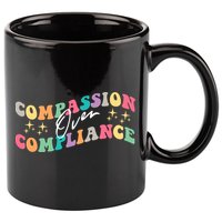 Groovy Compassion Over Compliance ABA Therapy BCBA Therapist 11oz C Handle Ceramic Mug