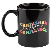 Groovy Compassion Over Compliance ABA Therapy BCBA Therapist 11oz C Handle Ceramic Mug
