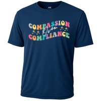 Groovy Compassion Over Compliance ABA Therapy BCBA Therapist Cooling Performance Crew T-Shirt
