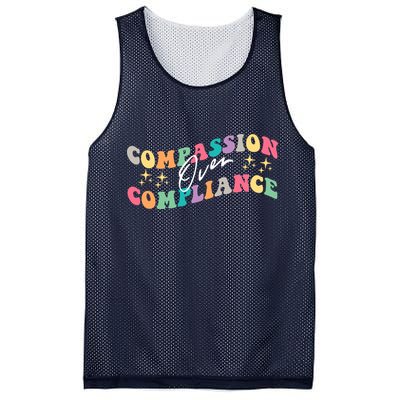 Groovy Compassion Over Compliance ABA Therapy BCBA Therapist Mesh Reversible Basketball Jersey Tank