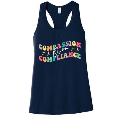 Groovy Compassion Over Compliance ABA Therapy BCBA Therapist Womens Tank Top