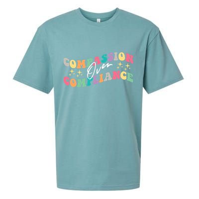 Groovy Compassion Over Compliance ABA Therapy BCBA Therapist Sueded Cloud Jersey T-Shirt