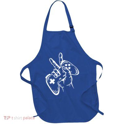 Gaming Console Play Controller Gift Full-Length Apron With Pockets