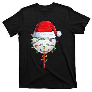 Golfing Christmas Pajama Funny Holiday Santa Hat T-Shirt