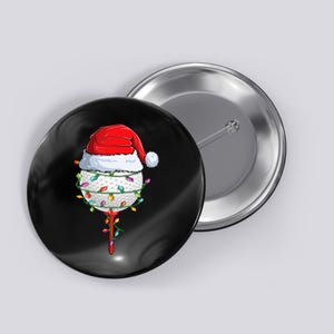 Golfing Christmas Pajama Funny Holiday Santa Hat Button