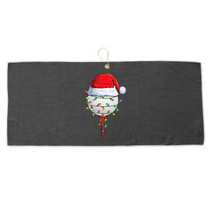 Golfing Christmas Pajama Funny Holiday Santa Hat Large Microfiber Waffle Golf Towel