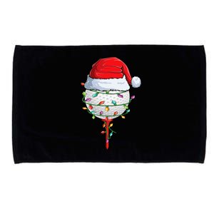 Golfing Christmas Pajama Funny Holiday Santa Hat Microfiber Hand Towel