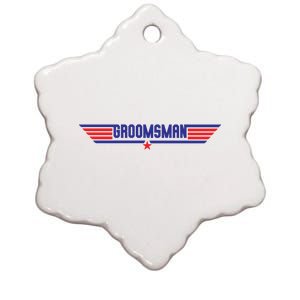 Groomsman Crew Pilot Ceramic Star Ornament