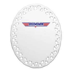 Groomsman Crew Pilot Ceramic Oval Ornament