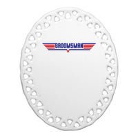 Groomsman Crew Pilot Ceramic Oval Ornament