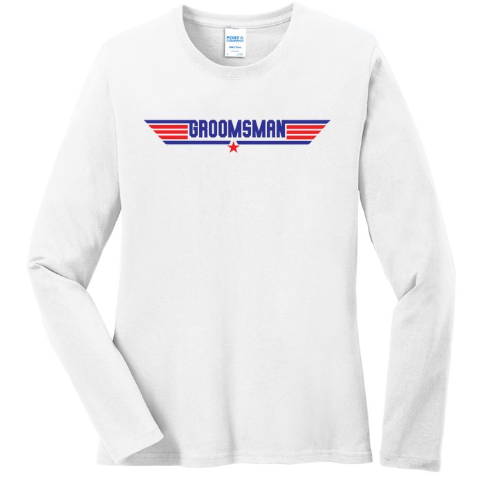 Groomsman Crew Pilot Ladies Long Sleeve Shirt