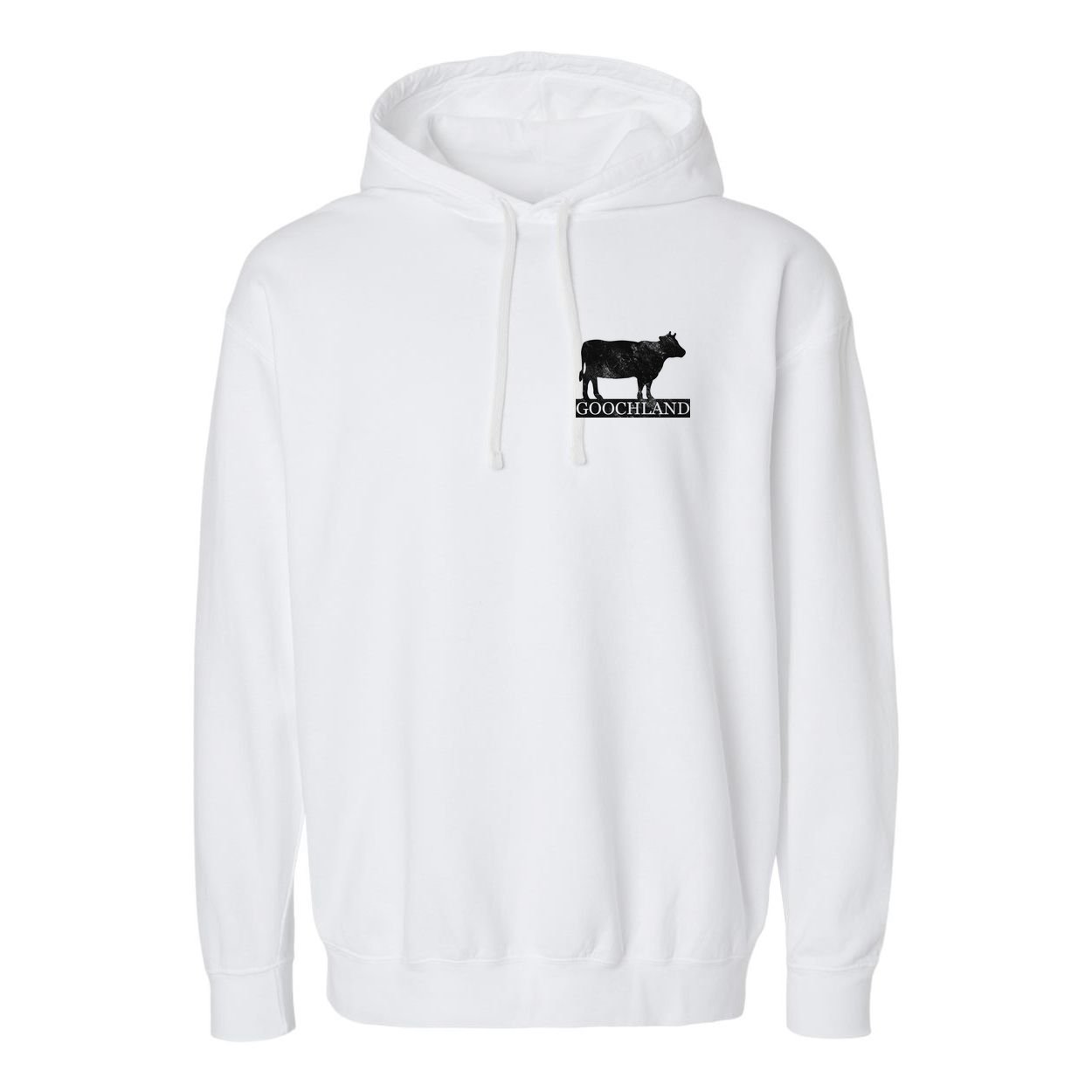 Goochland Cow Pocket Logo Garment-Dyed Fleece Hoodie
