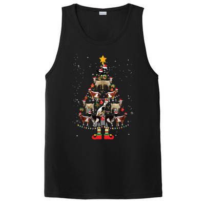 Goat Christmas Pajama Shirts Xmas Goats Tree Lights Santa Hat PosiCharge Competitor Tank