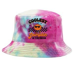 Groovy Coolest Pumpkin In The Patch Halloween For Boy Kids Tie-Dyed Bucket Hat