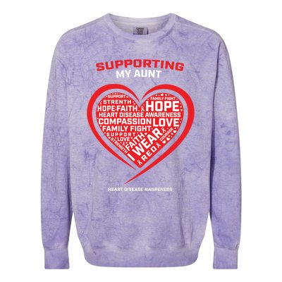 Gifts Clothes Products Wear Red Aunt Heart Disease Awareness Cool Gift Colorblast Crewneck Sweatshirt