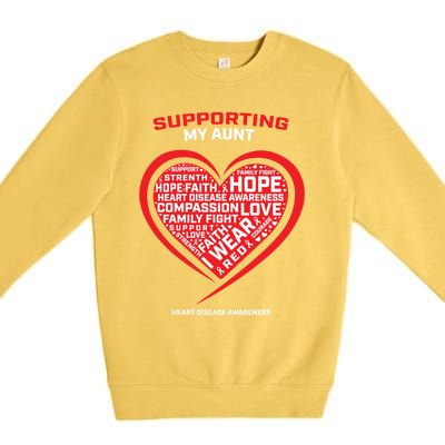 Gifts Clothes Products Wear Red Aunt Heart Disease Awareness Cool Gift Premium Crewneck Sweatshirt