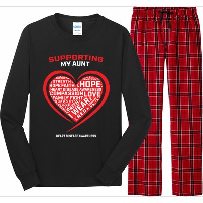 Gifts Clothes Products Wear Red Aunt Heart Disease Awareness Cool Gift Long Sleeve Pajama Set