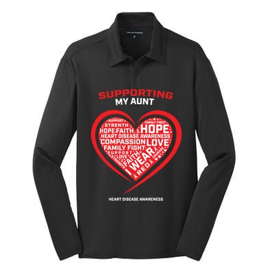 Gifts Clothes Products Wear Red Aunt Heart Disease Awareness Cool Gift Silk Touch Performance Long Sleeve Polo