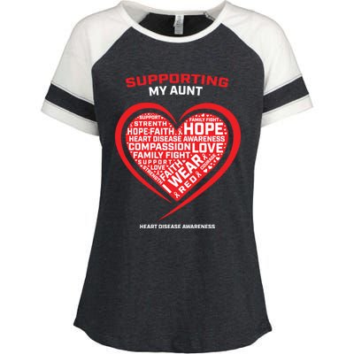 Gifts Clothes Products Wear Red Aunt Heart Disease Awareness Cool Gift Enza Ladies Jersey Colorblock Tee