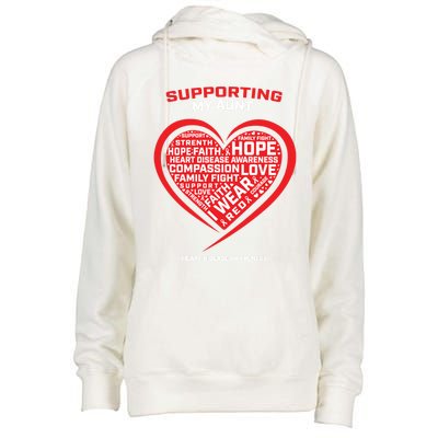 Gifts Clothes Products Wear Red Aunt Heart Disease Awareness Cool Gift Womens Funnel Neck Pullover Hood