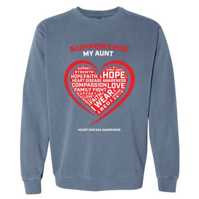 Gifts Clothes Products Wear Red Aunt Heart Disease Awareness Cool Gift Garment-Dyed Sweatshirt