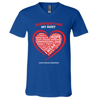 Gifts Clothes Products Wear Red Aunt Heart Disease Awareness Cool Gift V-Neck T-Shirt