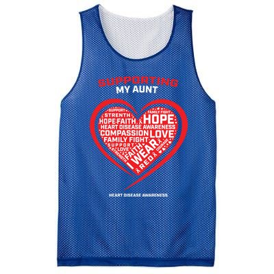 Gifts Clothes Products Wear Red Aunt Heart Disease Awareness Cool Gift Mesh Reversible Basketball Jersey Tank