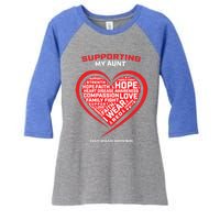 Gifts Clothes Products Wear Red Aunt Heart Disease Awareness Cool Gift Women's Tri-Blend 3/4-Sleeve Raglan Shirt