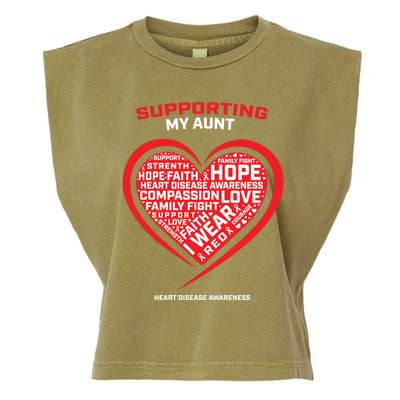 Gifts Clothes Products Wear Red Aunt Heart Disease Awareness Cool Gift Garment-Dyed Women's Muscle Tee