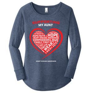 Gifts Clothes Products Wear Red Aunt Heart Disease Awareness Cool Gift Women's Perfect Tri Tunic Long Sleeve Shirt